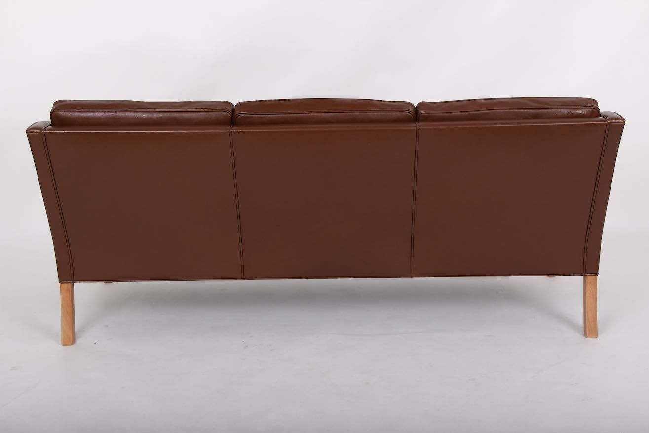 Borge Mogensen 3   Seat Sofa. Original Fredericia Furniture. Original Brown Leather. photo for sale