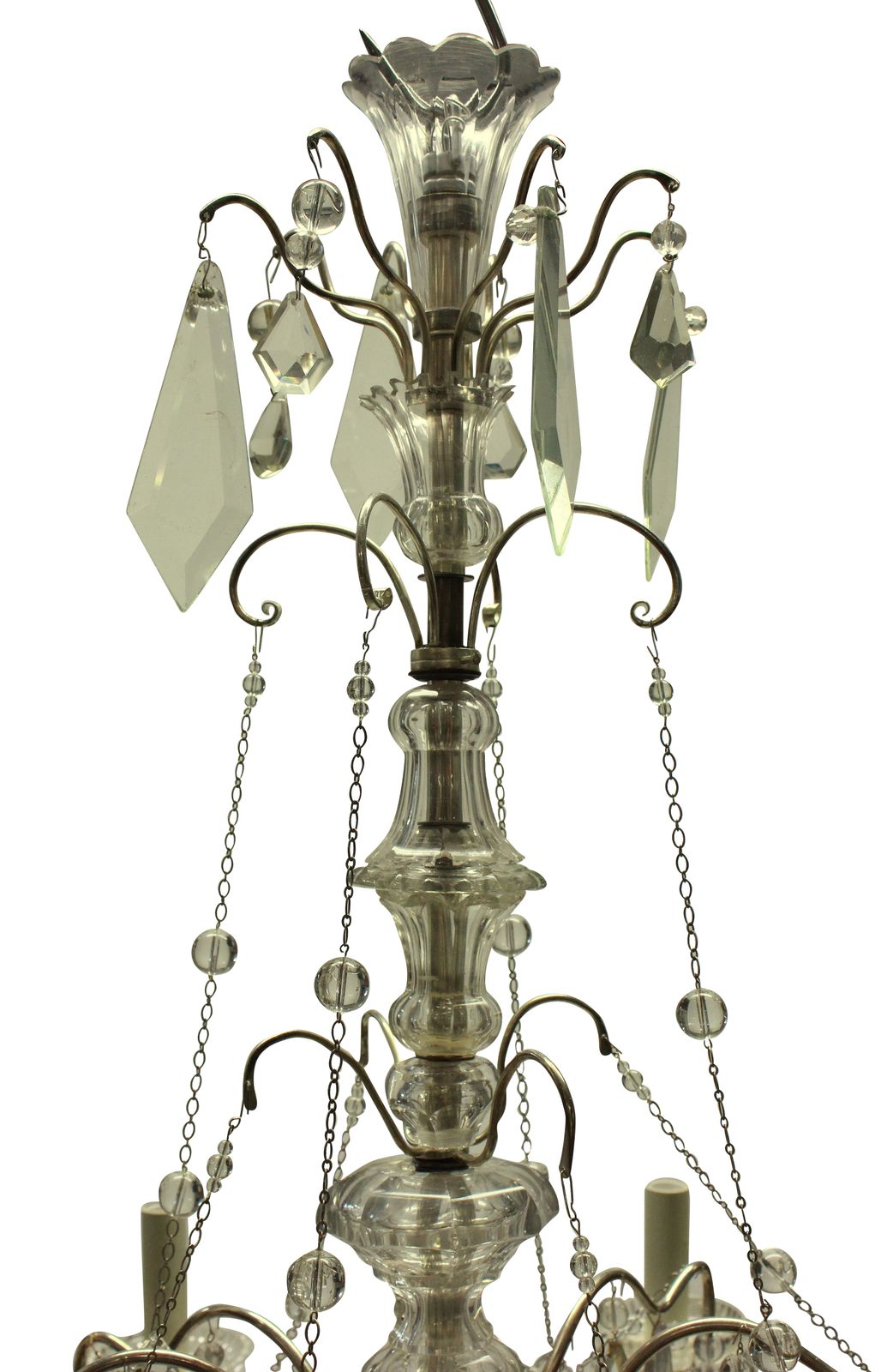 A French Silver & Cut Glass Chandelier photo for sale