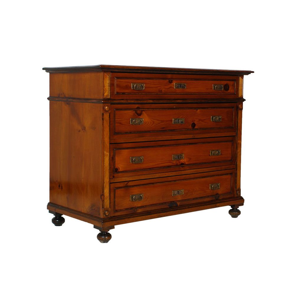 Late 19th Century Neoclassic Country Commode Chest Of Drawers