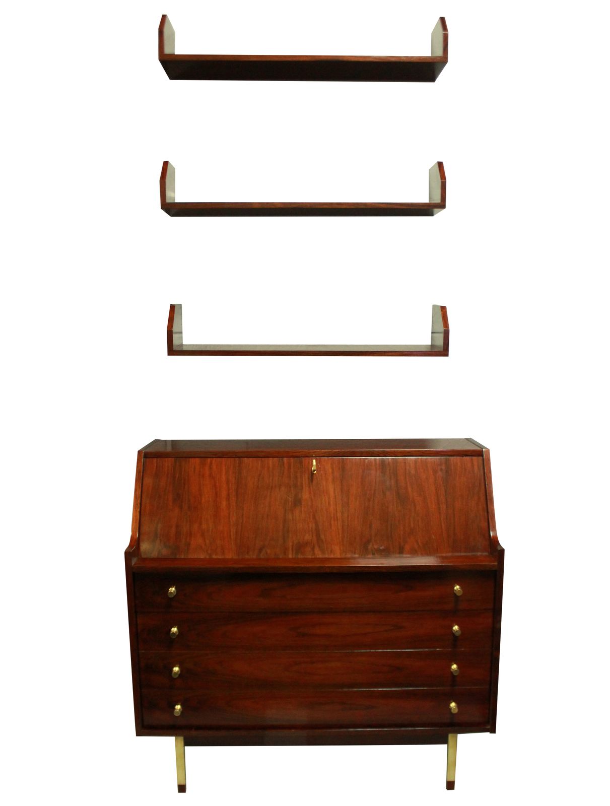 A Gianfranco Frattini For Bernini Secretaire With Wall Shelves photo for sale