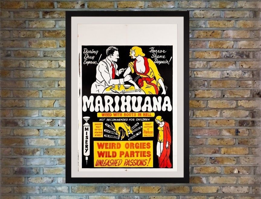'Marihuana' Original Vintage Film Poster, American, 1930s photo furniture