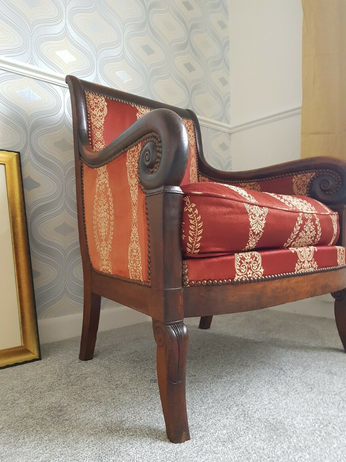photo for sale A Superb Antique Empire Regency French Armchair Country House