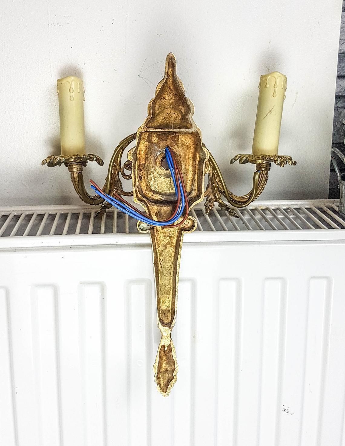 photo for sale Empire Style Bronze Wall Sconces Mid Century / Vintage Wall Light