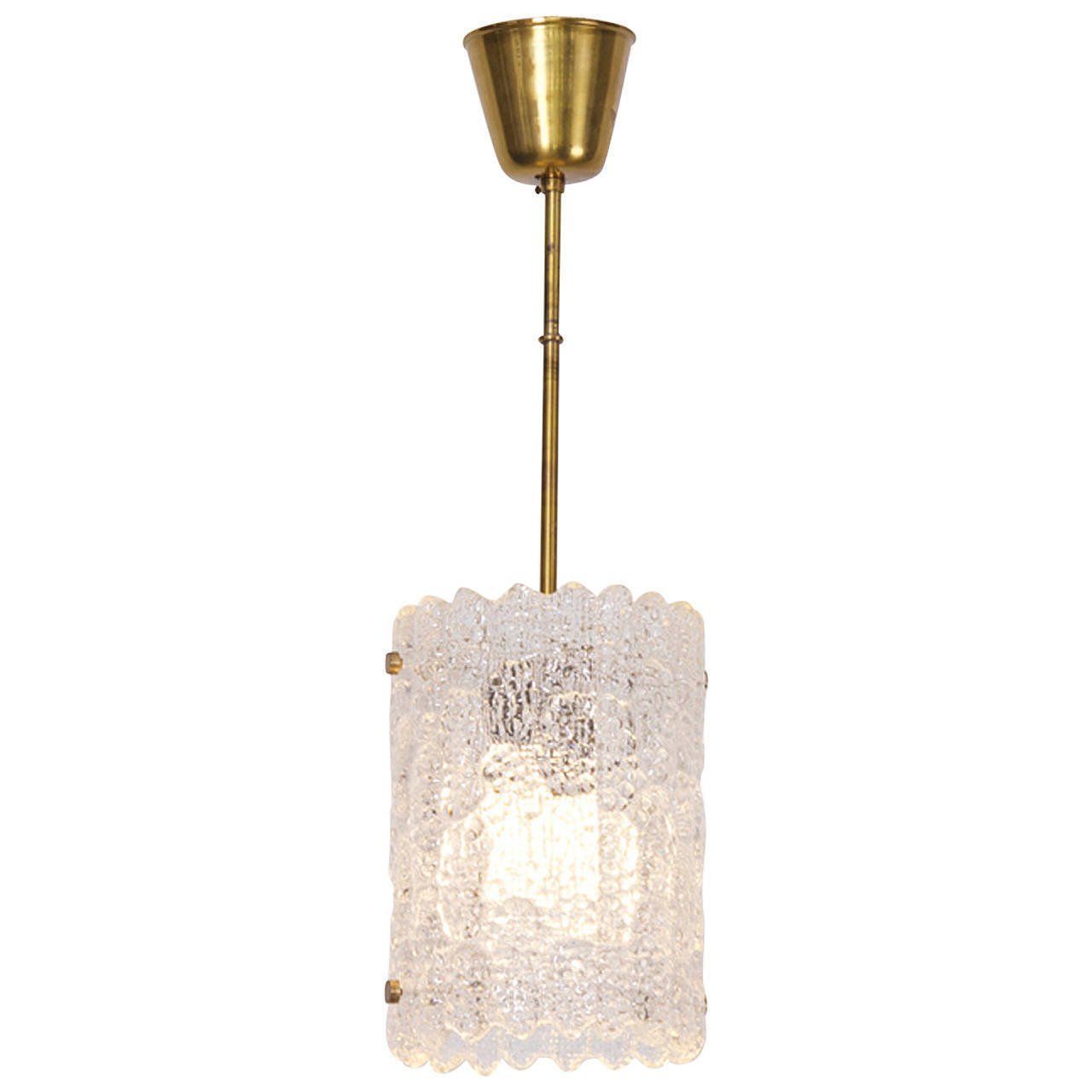 Orrefors Textured Glass Pendant By Carl Fagerlund
