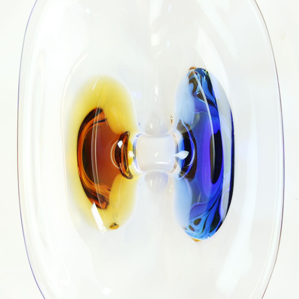 Art Glass Bowl By Frantisek Zemek For Sklarna Mstisov, 1960s photo Home Decor