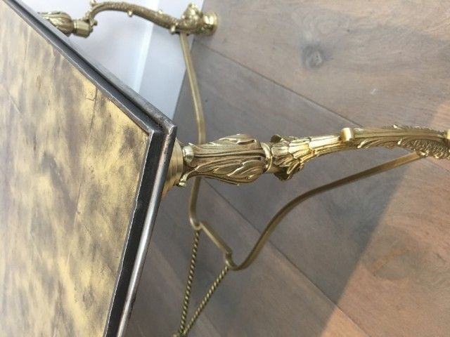 Maison Jansen. Rare Dolfins Neoclassical Brass Coffee Table With Beautiful Gold On Glass Top. French. Circa 1940 photo buy