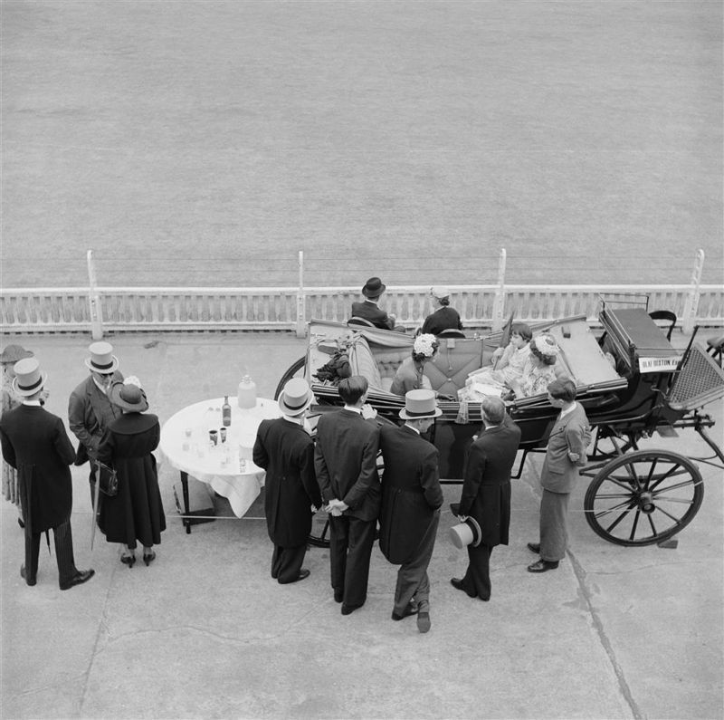 Slim Aarons 'High Society Cricket' 1955 Silver Gelatin Print Framed In Black photo furniture