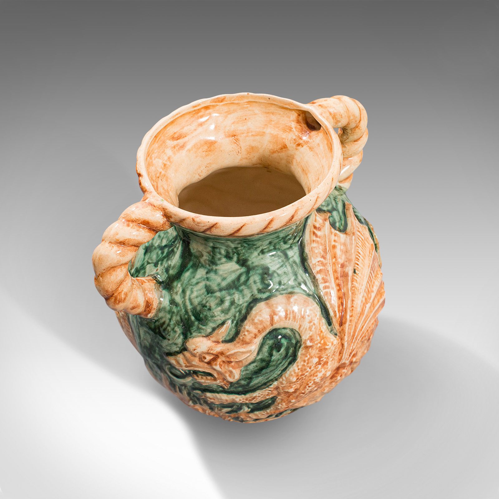 Antique Decorative Vase, Continental, Ceramic, Baluster Urn, Dragon, Victorian photo for sale