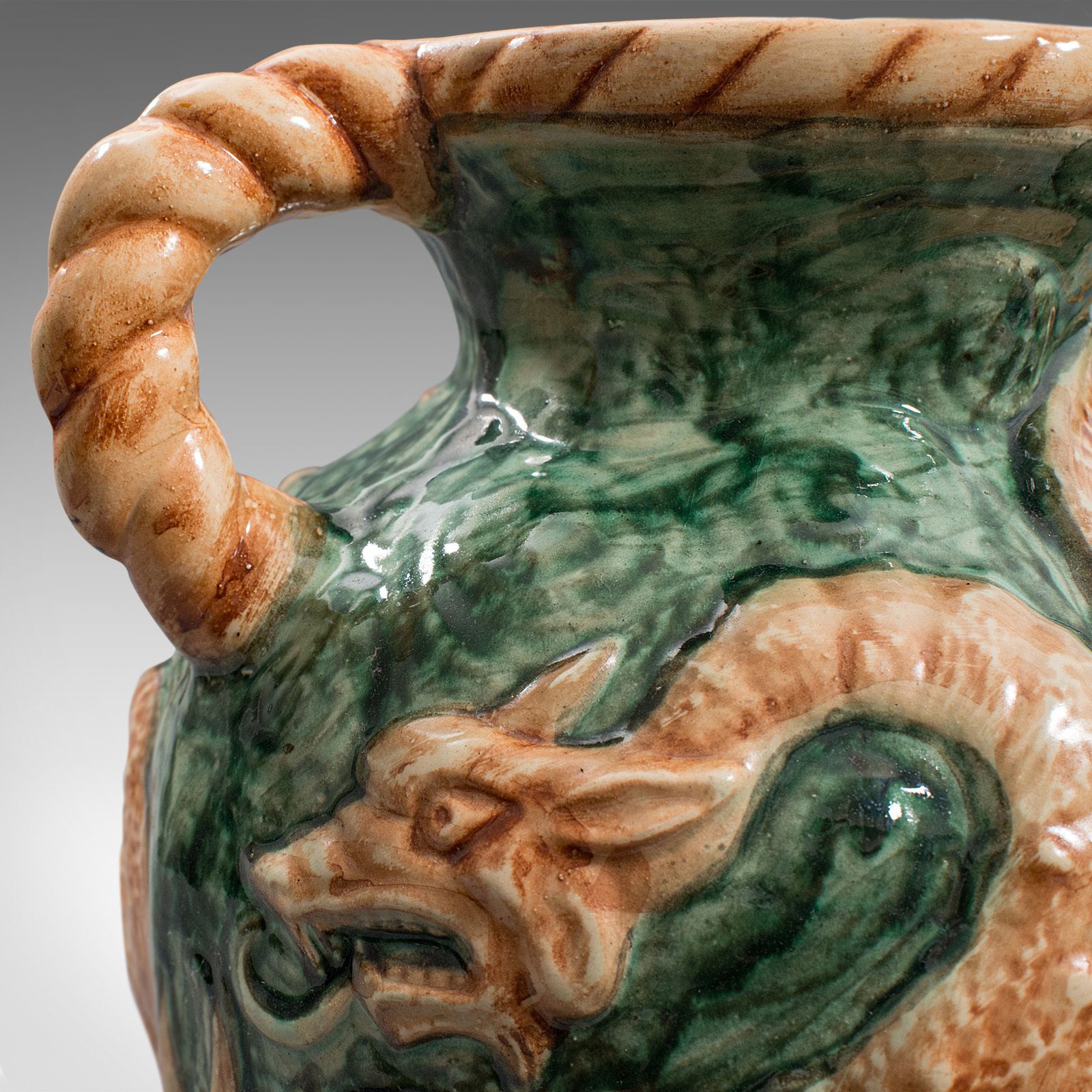 photo furniture Antique Decorative Vase, Continental, Ceramic, Baluster Urn, Dragon, Victorian