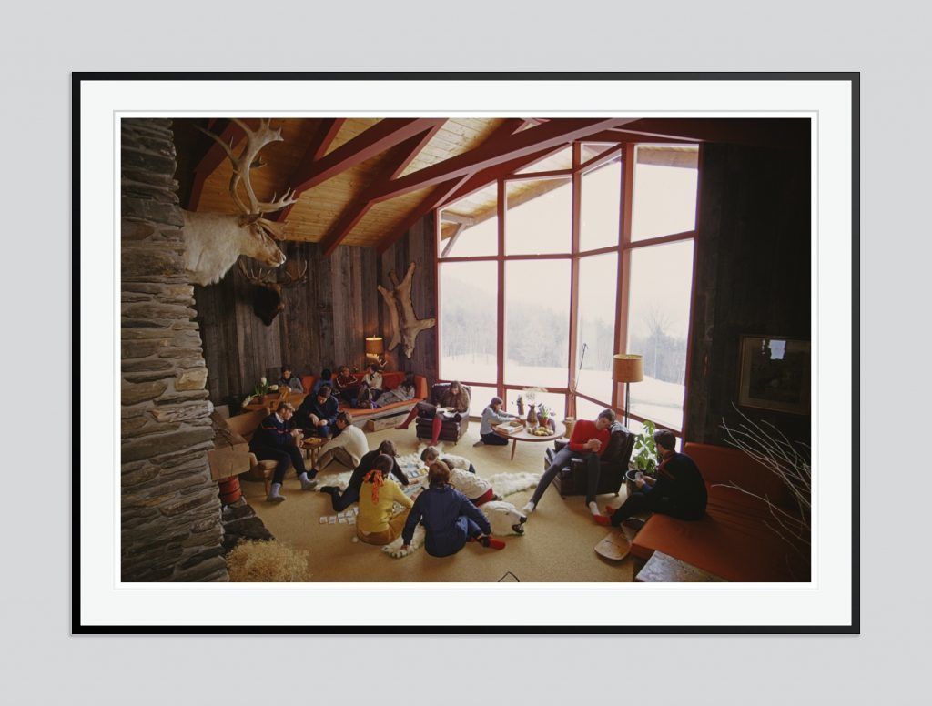 Slim Aarons 'On The Slopes Of Sugarbush' 1960 Oversize C Type Print Framed In Black