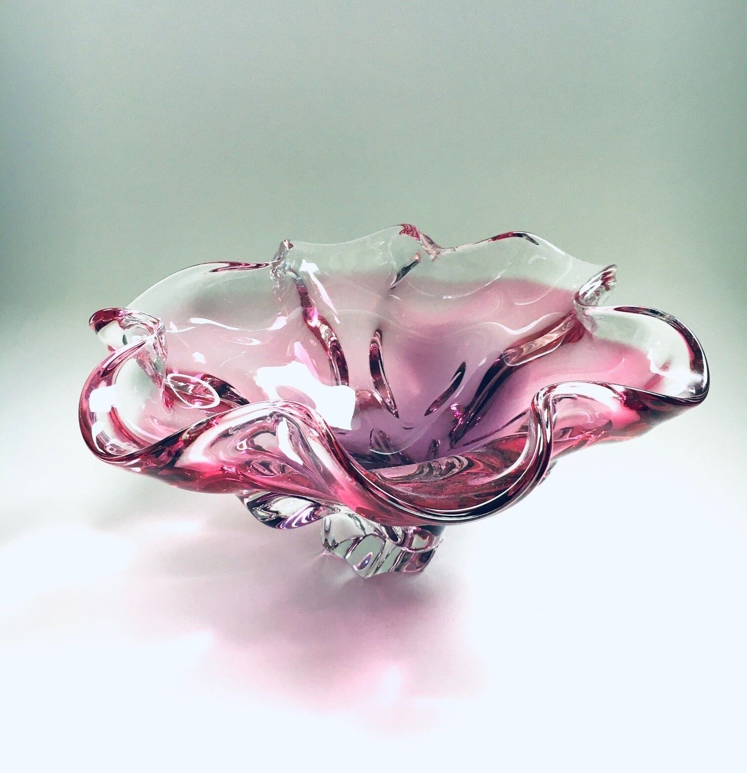 Bohemia Art Glass Bowl By Jozef Hospodka For Chribska Glassworks, Czechoslovakia 1960s photo furniture