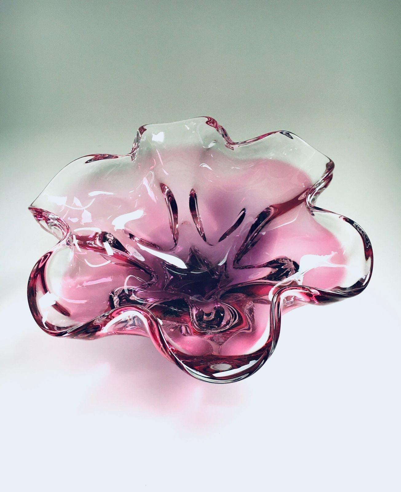 Bohemia Art Glass Bowl By Jozef Hospodka For Chribska Glassworks, Czechoslovakia 1960s photo Home Decor