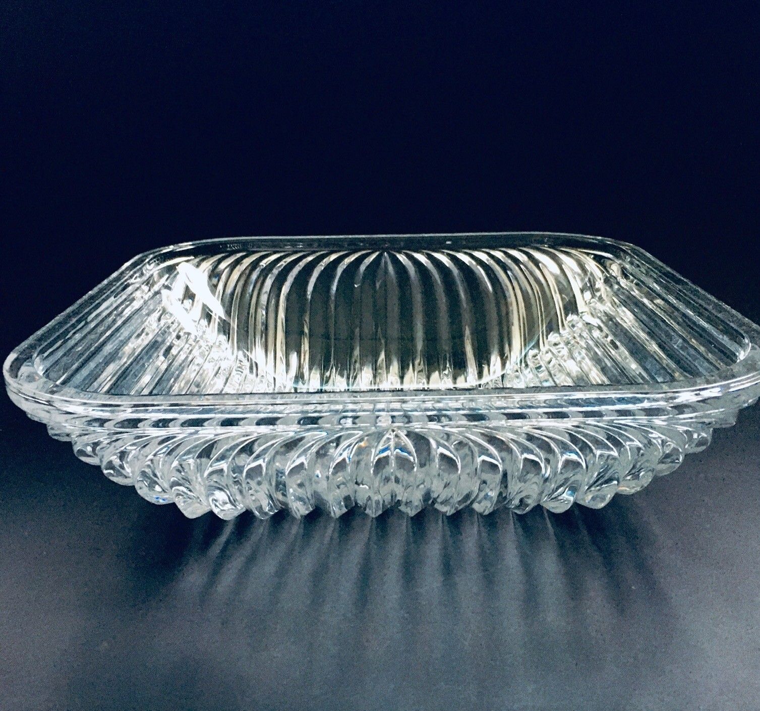 Mid Century Modern Design Xl Kristallen Kunstglazen Schaal, Bohemia Tsjecho Slowakije, Ca. Jaren 1960 photo vinterior