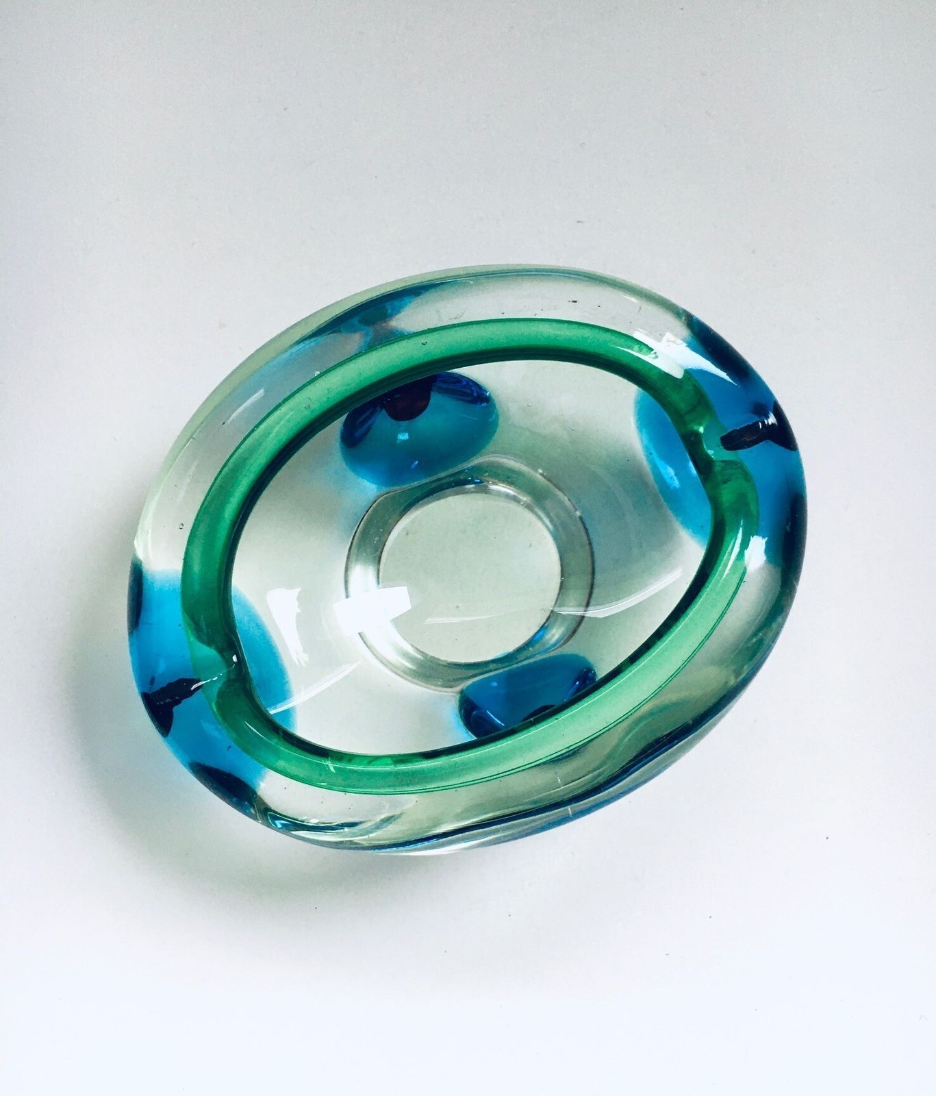 Vintage Art Glass Vide Poche Schaal Sommerso Murano Italië Jaren 1960 photo 142.6