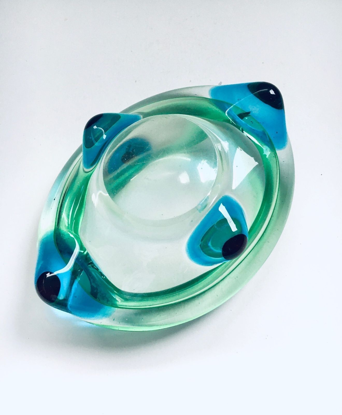 photo for sale Vintage Art Glass Vide Poche Schaal Sommerso Murano Italië Jaren 1960
