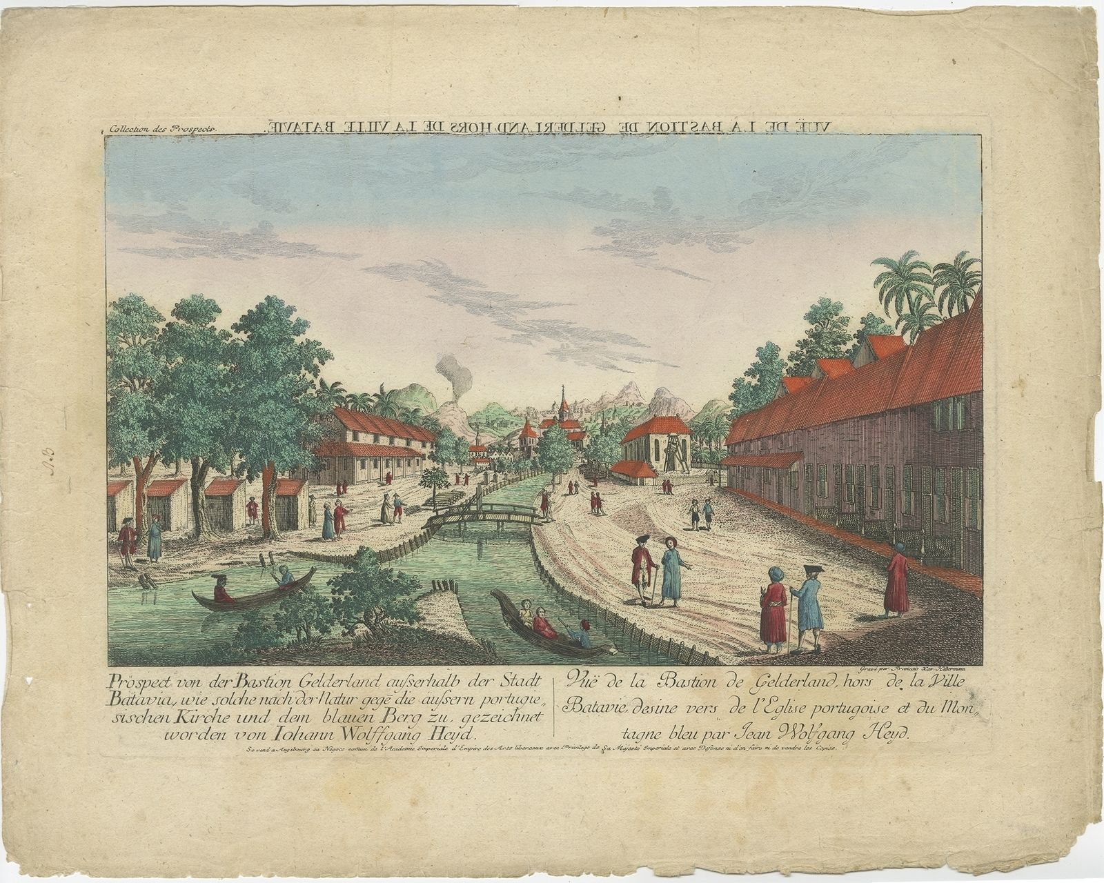 Antique Print Of Bastion Gelderland By Habermann (C.1770)