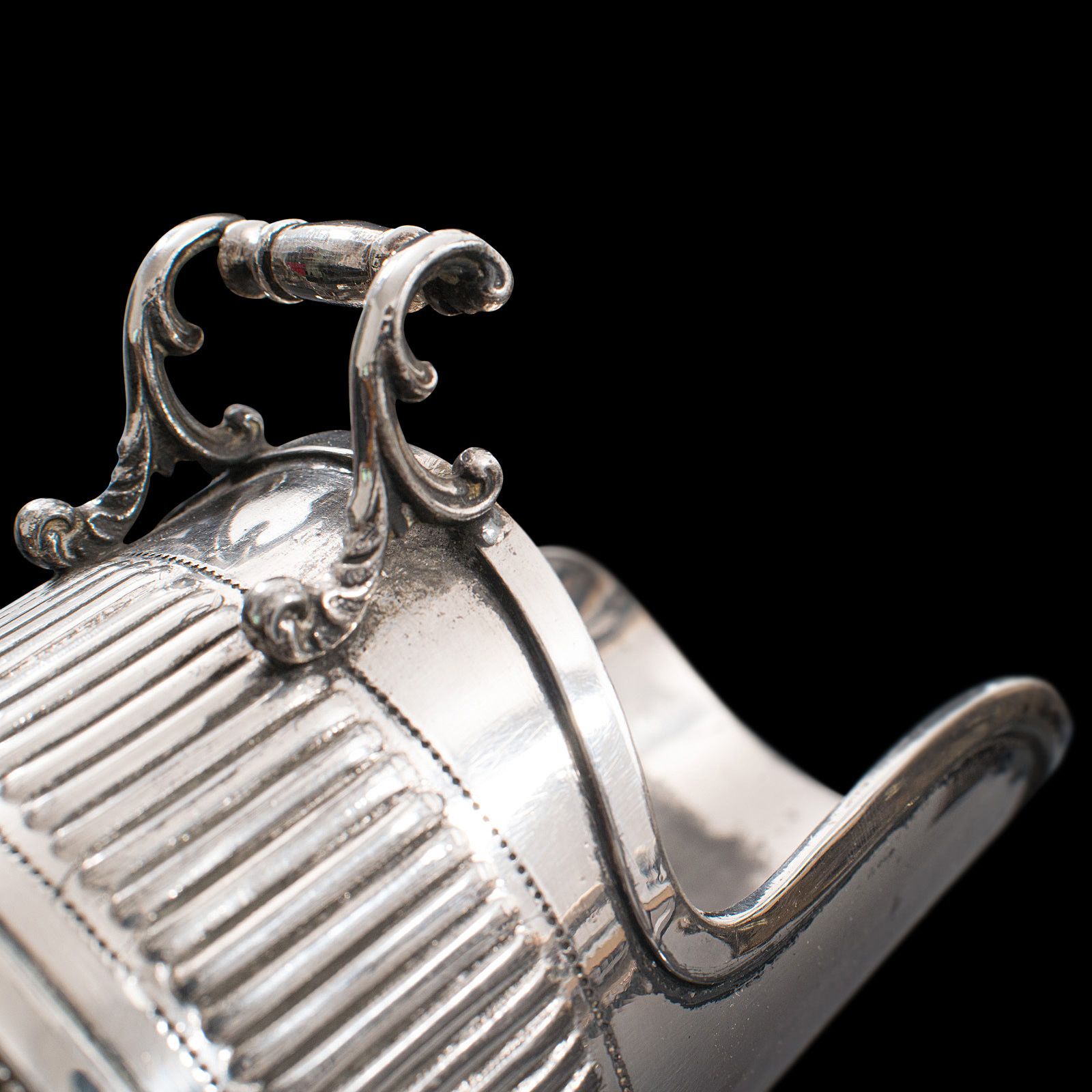 Antique Salt Cellar, English, Silver Plate, Server, Miniature Scuttle, Victorian photo buy