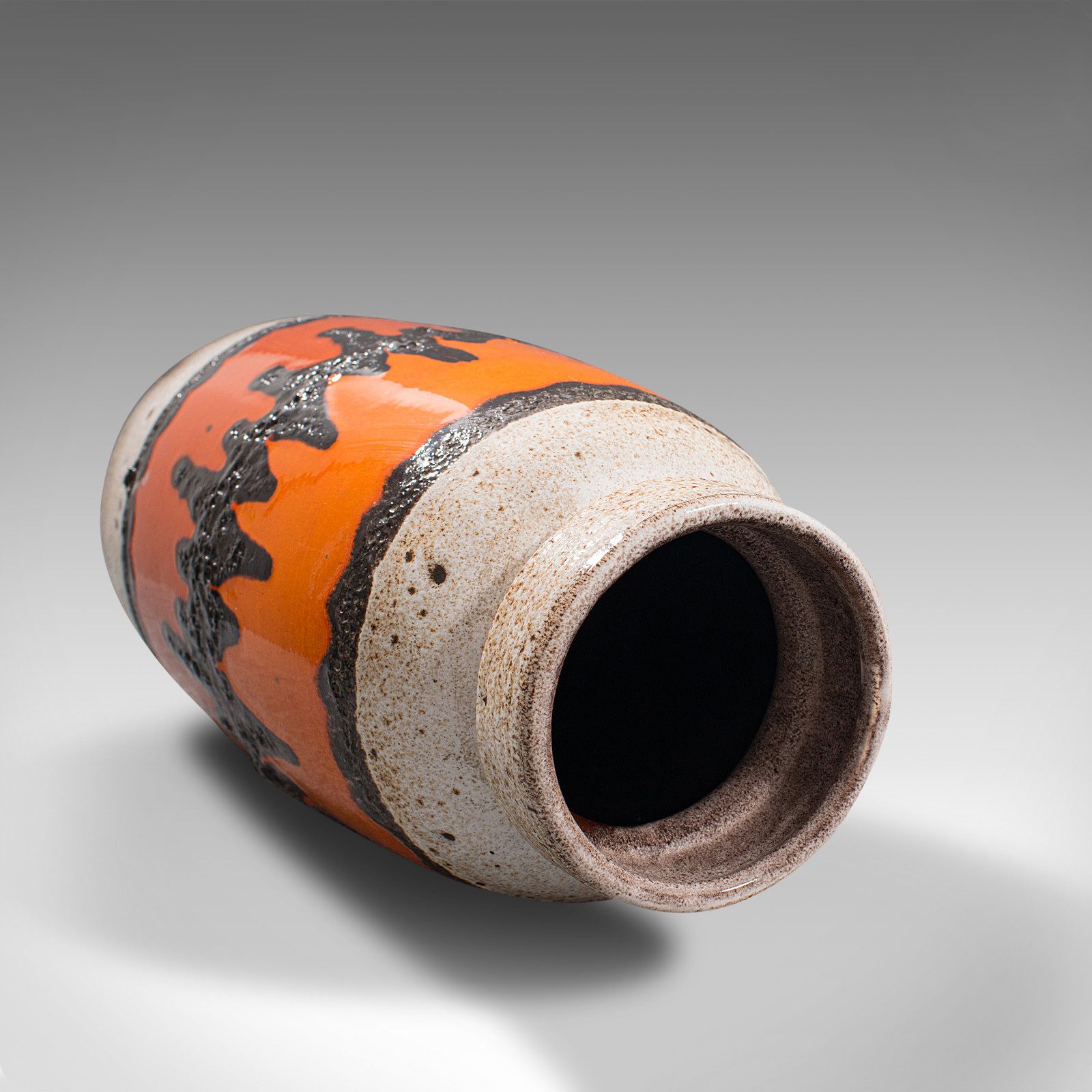 Vintage Decorative Vase, German, Ceramic, Lava Pattern, Flower, Stick Stand photo 485.0