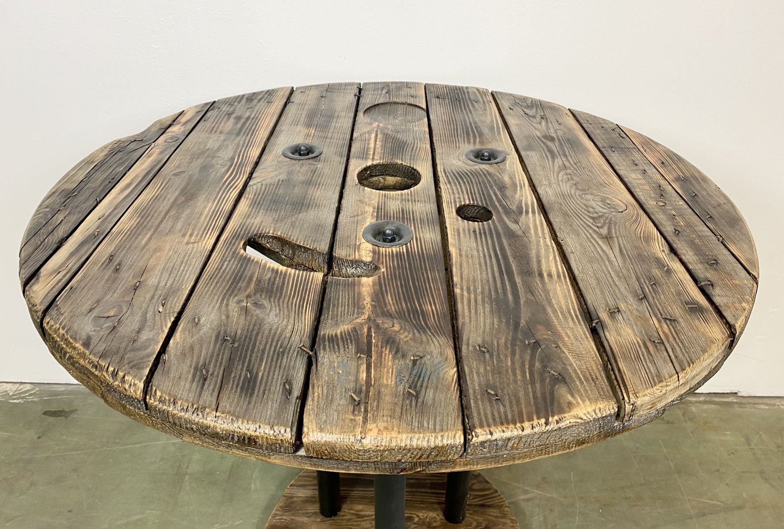 photo vinterior Vintage Industrial Circle Coffee Table, 1960s
