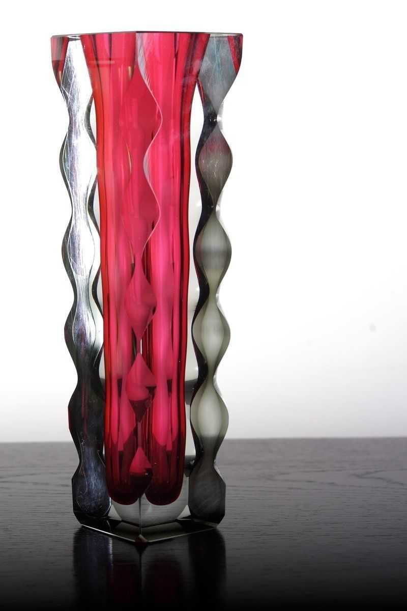 Mid Century Czech Bohemian Glass Exbor Vase By Oldrich Lipsky For Novy Bor photo furniture