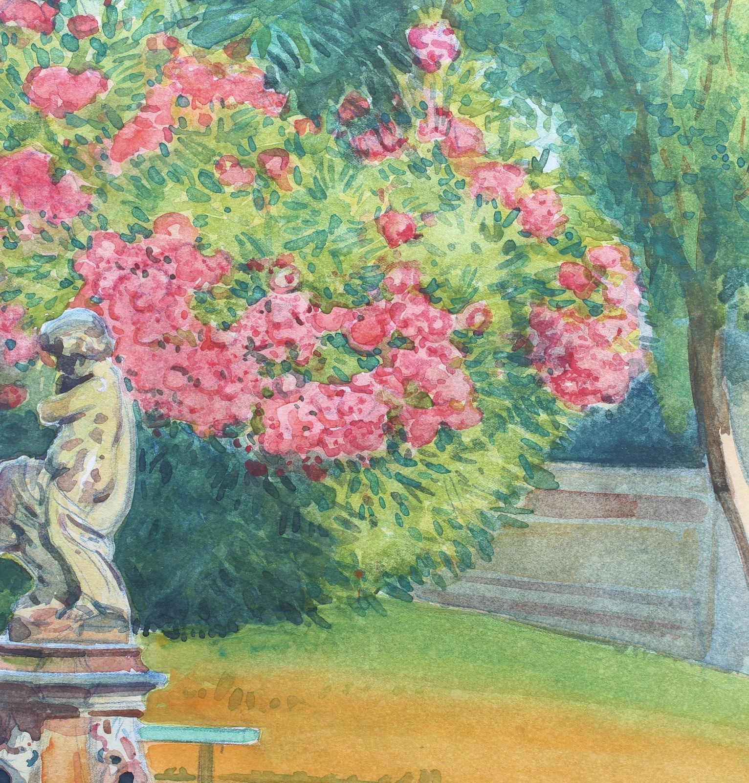 2200.0 Pink Laurels In The Park   Côtes D'azur' By Tony Minartz (Circa 1930s) photo