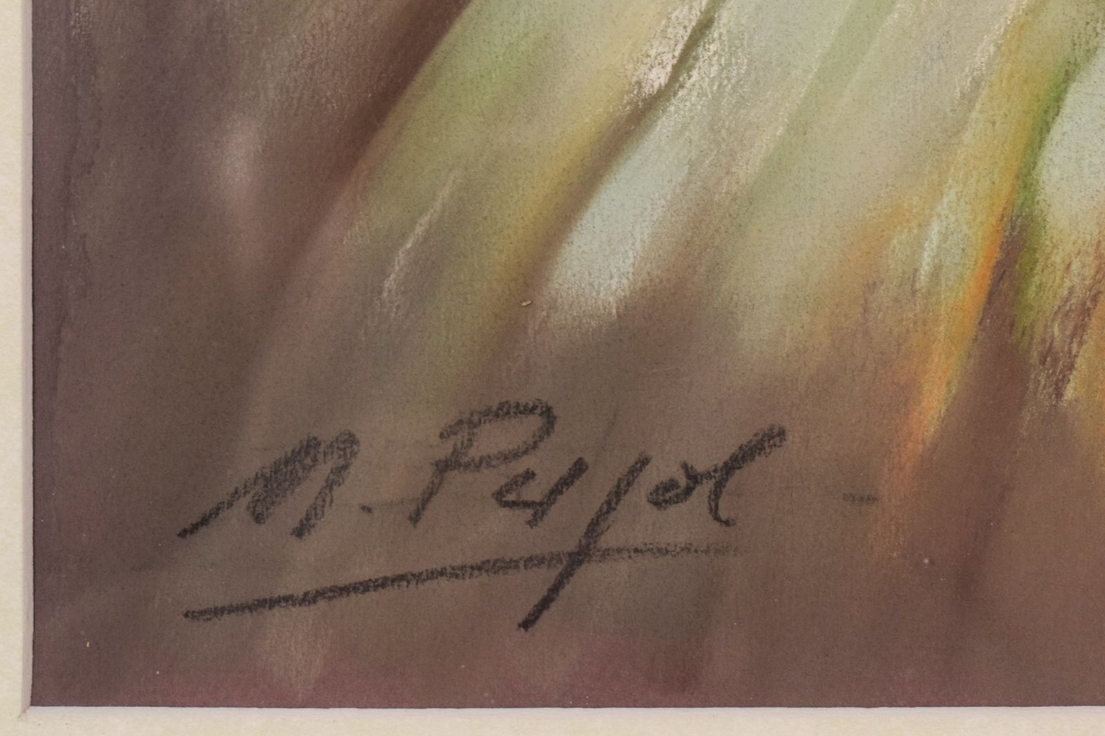 Ingelijste En Gesigneerde Pastel Van Een Naakt photo vintage
