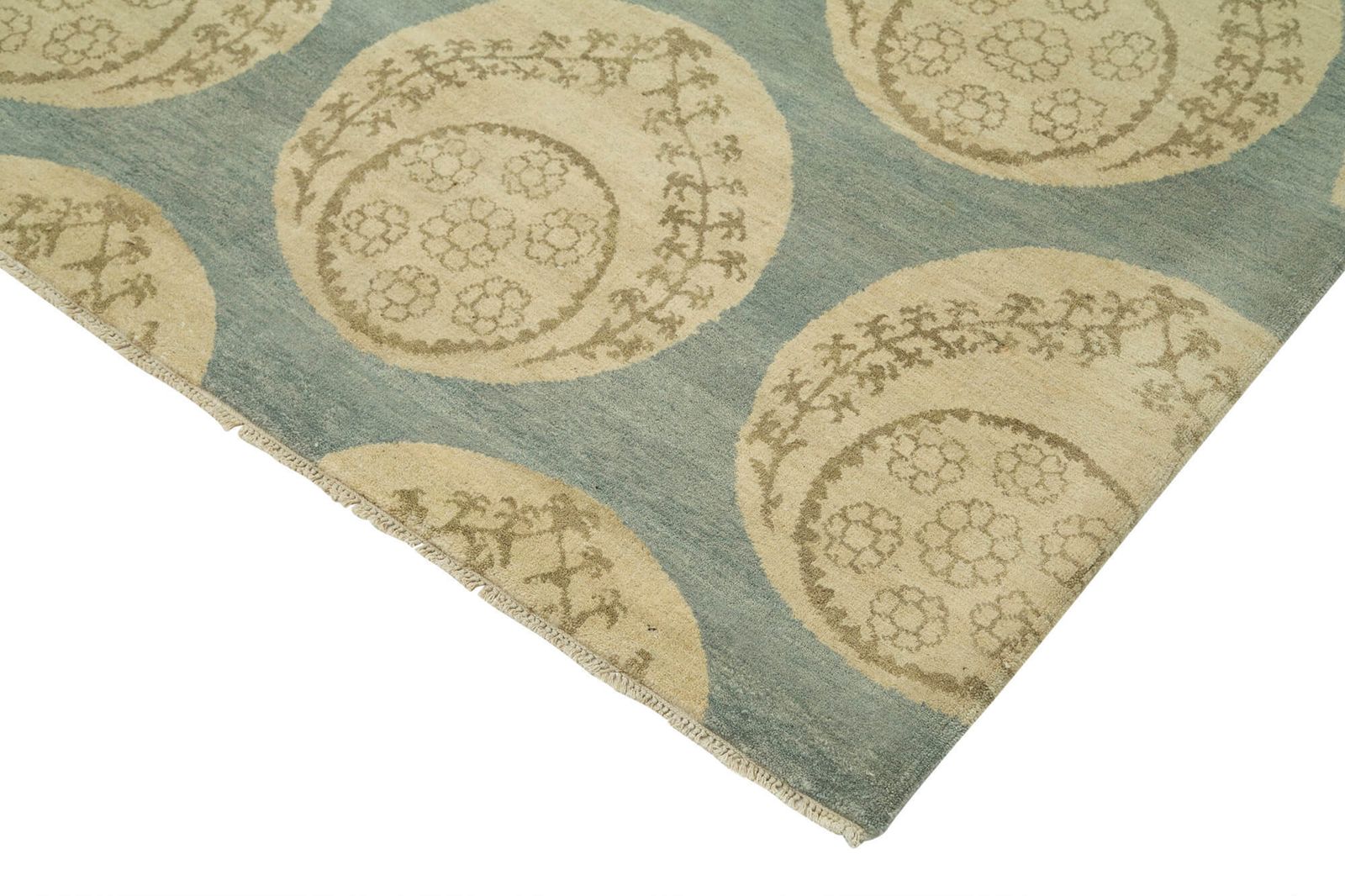 Tapis Oushak décoratif beige d'époque photo Textiles