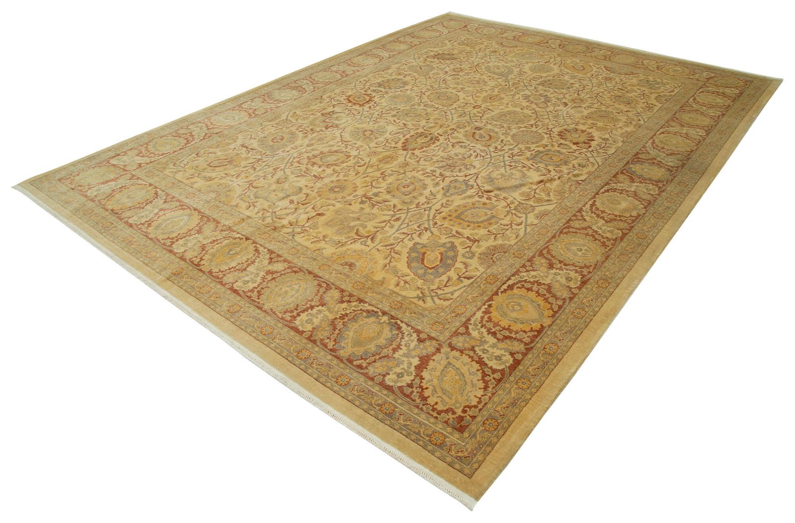 Antique Decorative Yellow Oushak Rug photo for sale