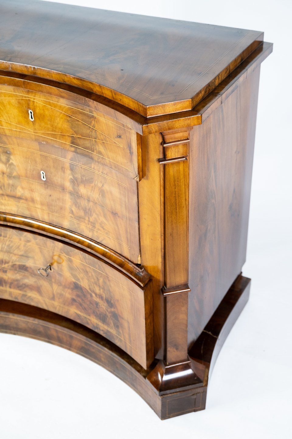 South German Chest Of Drawers Made In Mahogany With Marquetry, From The 1840s. photo Furniture