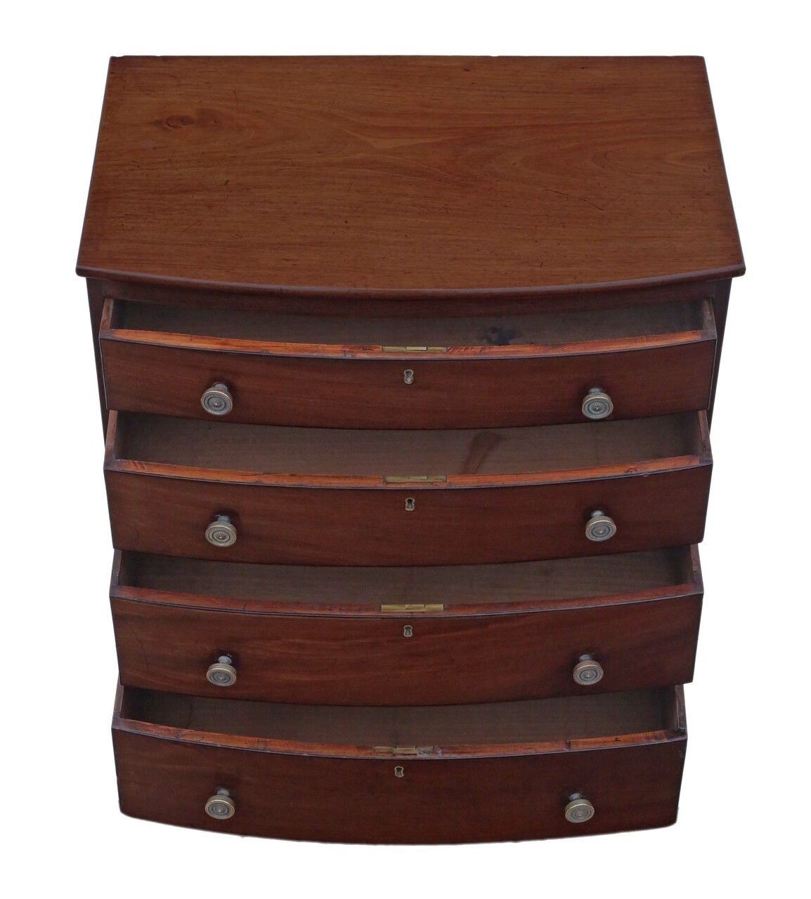 Georgian 19th Century Mahogany Bow Front Chest Of Drawers C1820 photo 1295.0