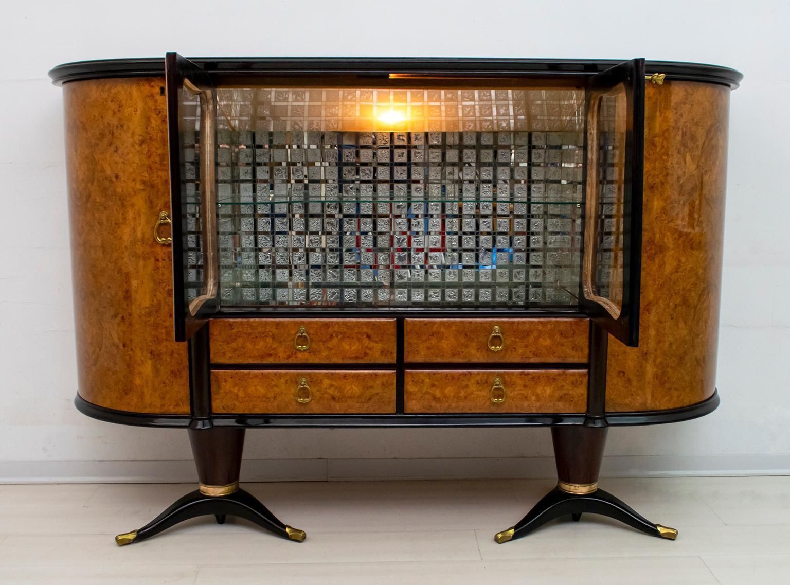 Paolo Buffa Mid Century Modern Italian Mahogany And Walnut Bar Cabinet, 1950s photo buy
