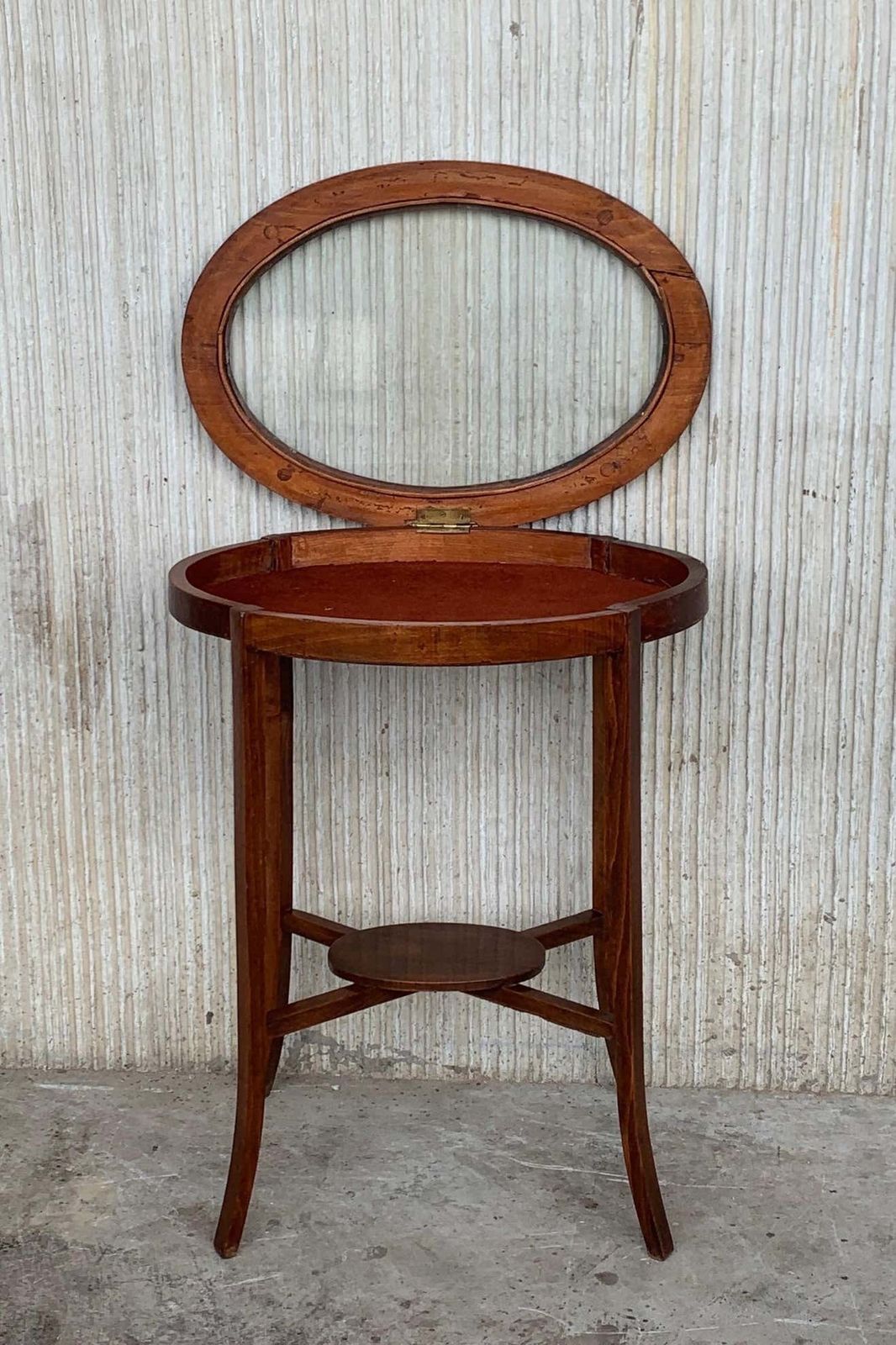 Vitrine de table Louis XVI d'époque, à couvercle relevable en bois de satiné, vers 1900 photo vinterior