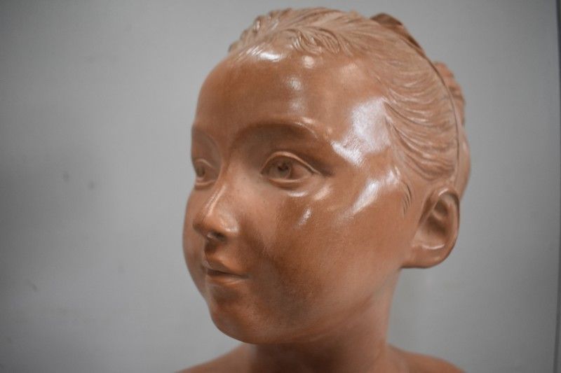Terracotta Bust Of Louise Brongniart, After Houdon    1900 photo 1048.54