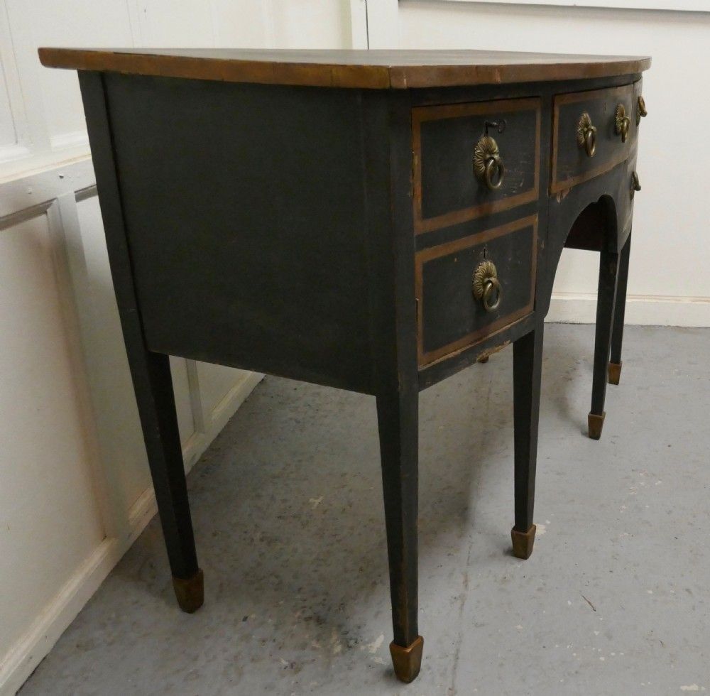Black And Gold Regency Bow Front Serving Table, With Cellerette photo 2880.0