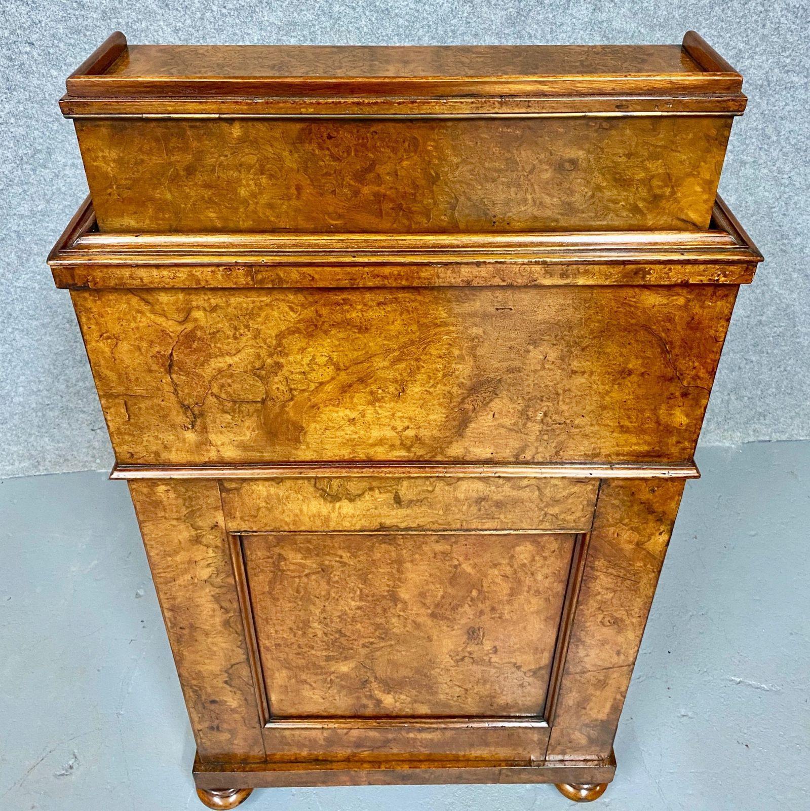 photo for sale Victorian Burr Walnut Pop Up Davenport