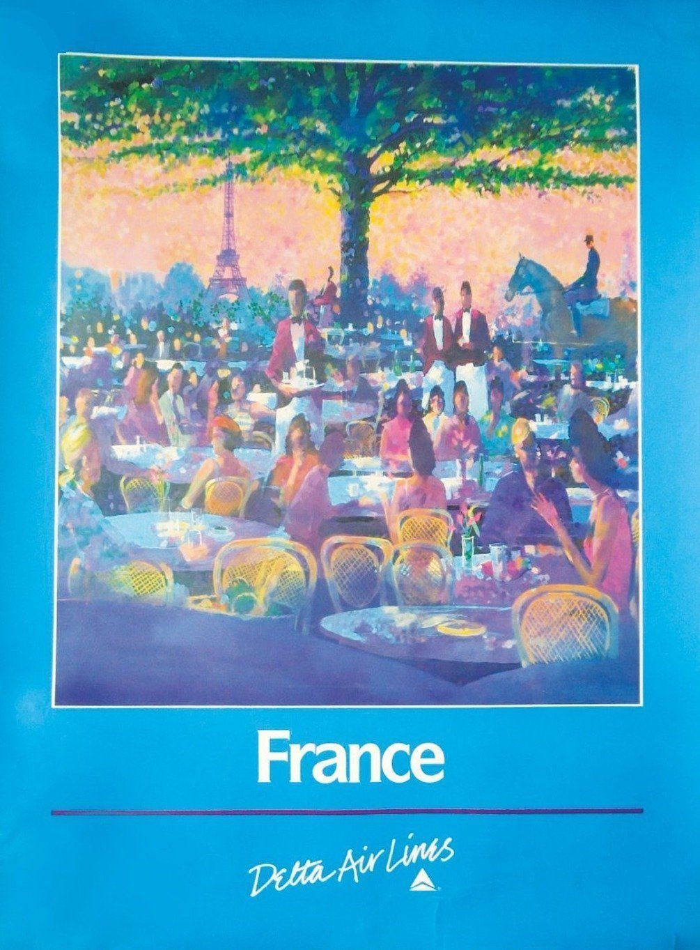 France   Delta Air Lines   Original Vintage Poster photo furniture