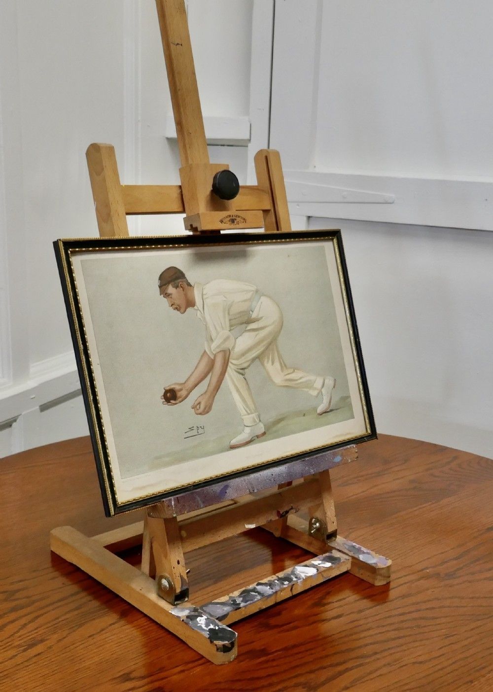 Paint Spattered Winsor And Newton Folding Table Top Easel photo for sale