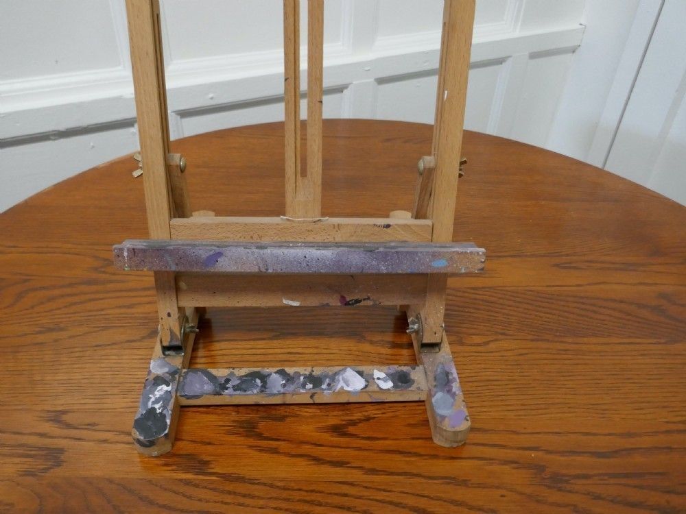 Paint Spattered Winsor And Newton Folding Table Top Easel photo Home Decor