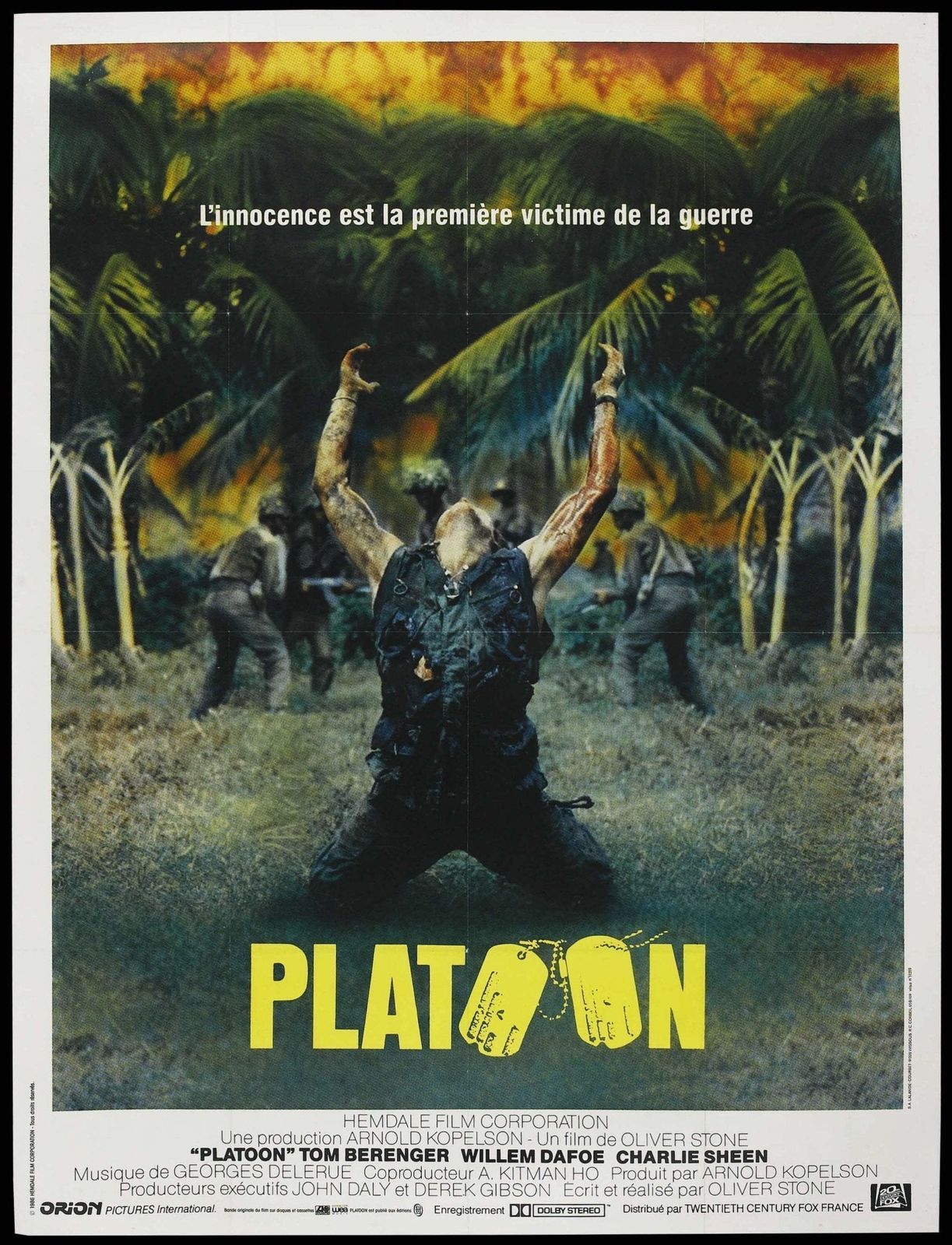 Platoon (French) 1986   Original Vintage Poster
