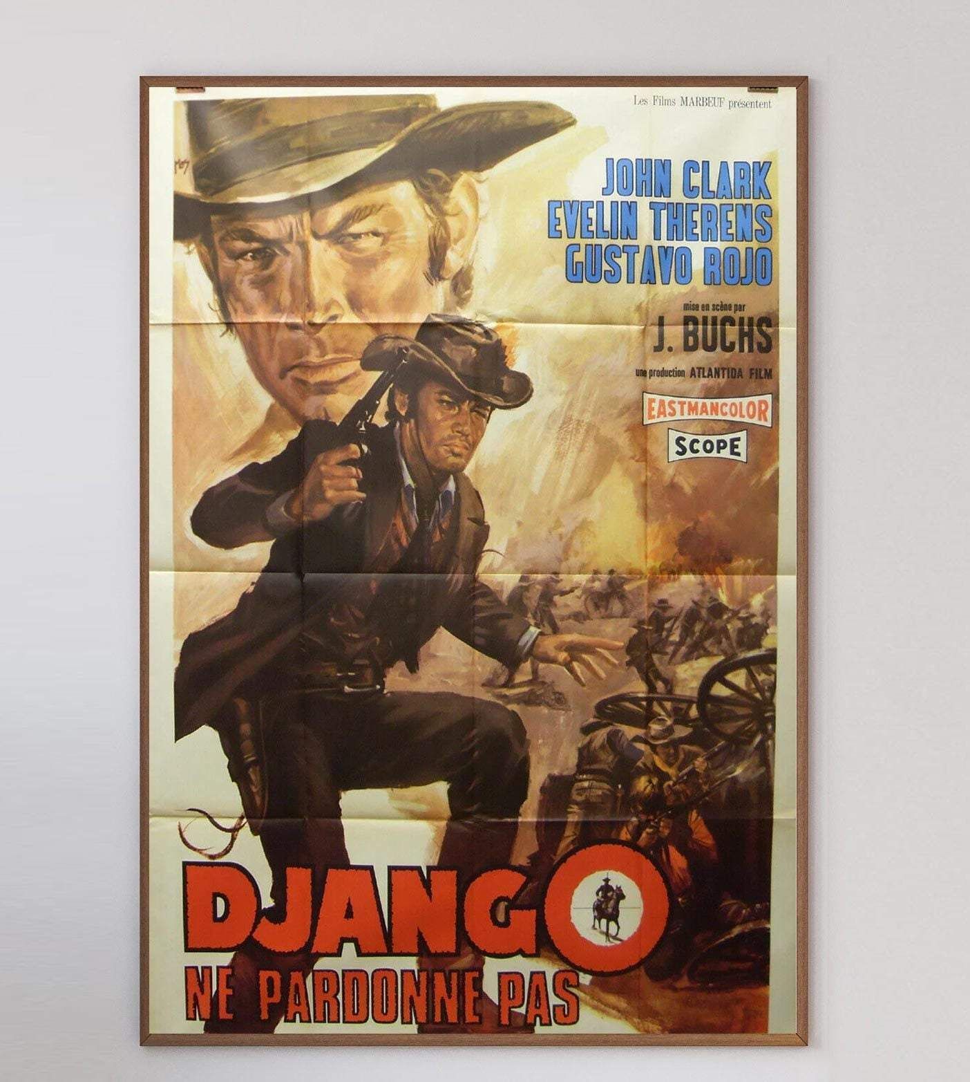 Django Does Not Forgive (French) 1966   Original Vintage Poster photo furniture