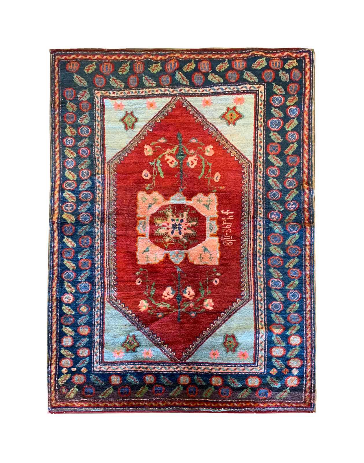 Handwoven Antique Wool Armenian Rug 1880  123x163cm