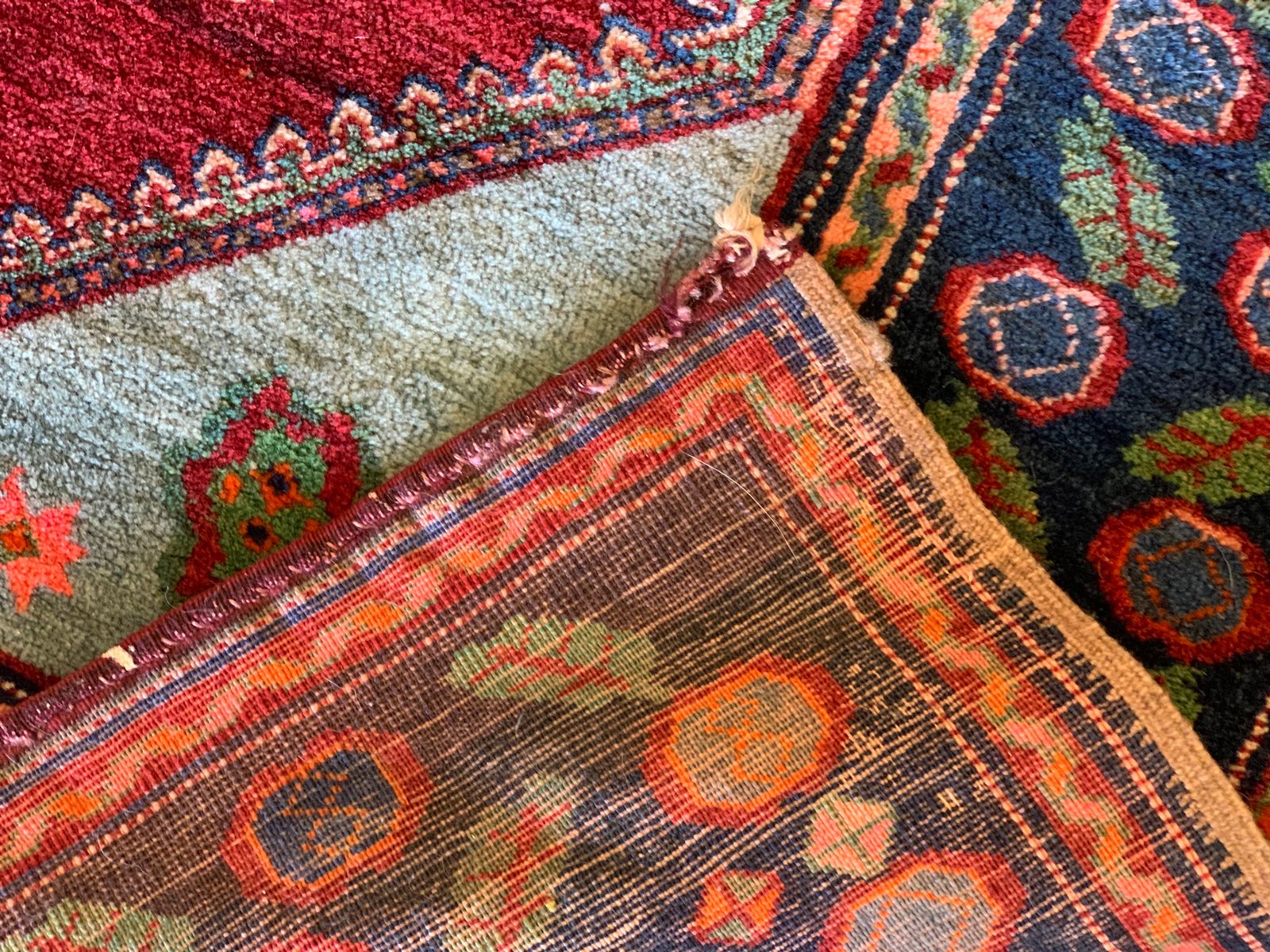 Handwoven Antique Wool Armenian Rug 1880  123x163cm photo Textiles