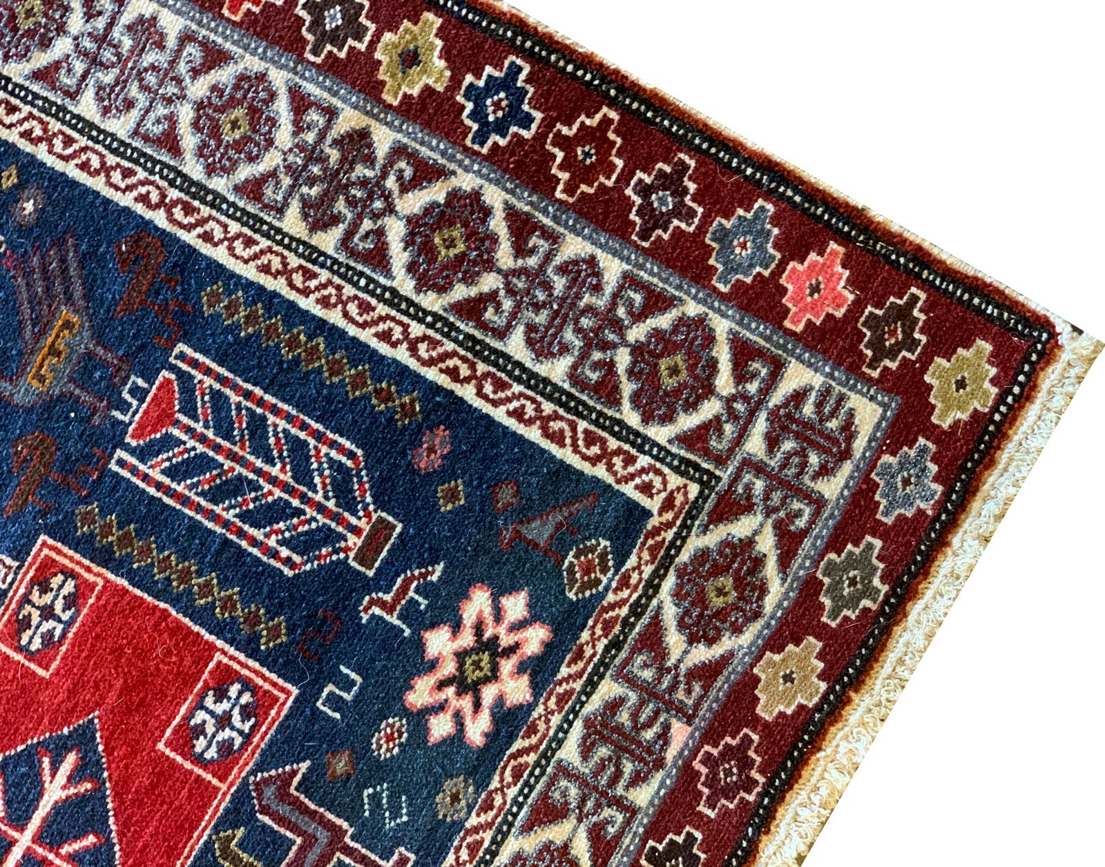 Antique Tribal Caucasian Kuba, Azerbaijan Rug 1880  96x157cm photo furniture