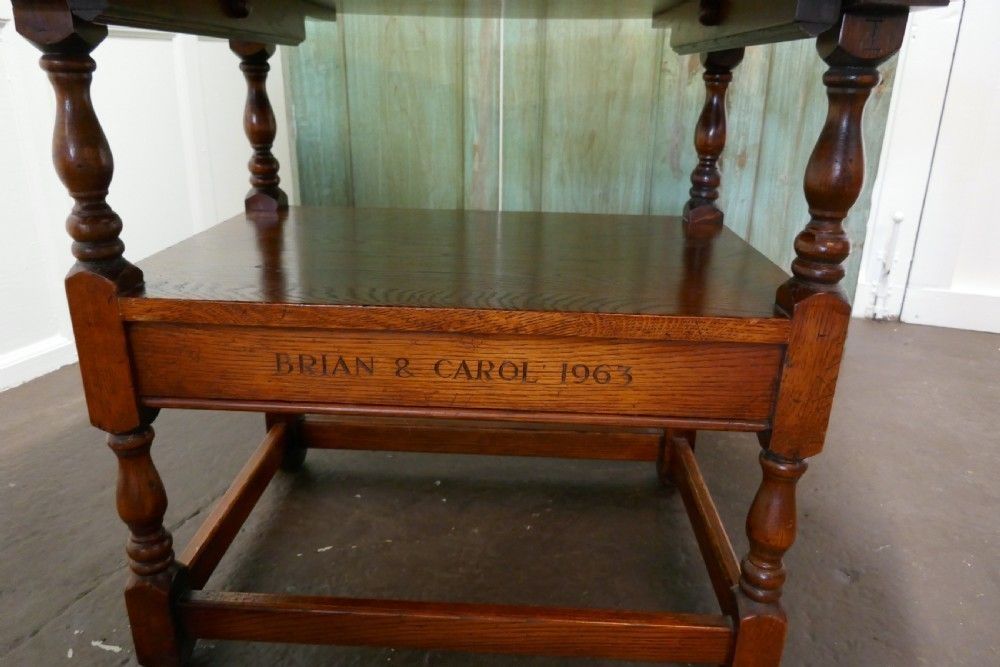 Golden Oak Monks Bench/Hall Table photo buy