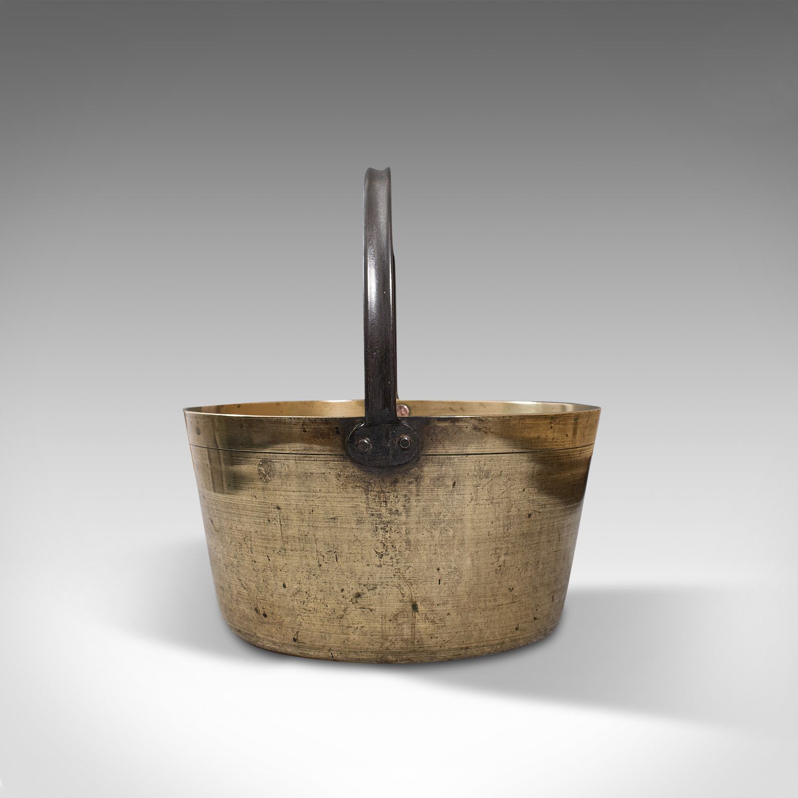 Antique Preserving Pan, English, Heavy Brass, Jam, Cooking Pot, Georgian, C.1800 photo vinterior