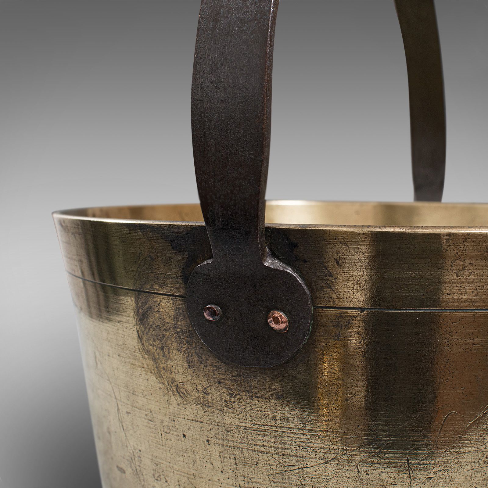 photo furniture Heavy Antique Jam Pan, English, Brass, Preserve, Cooking Pot, Georgian, C.1800