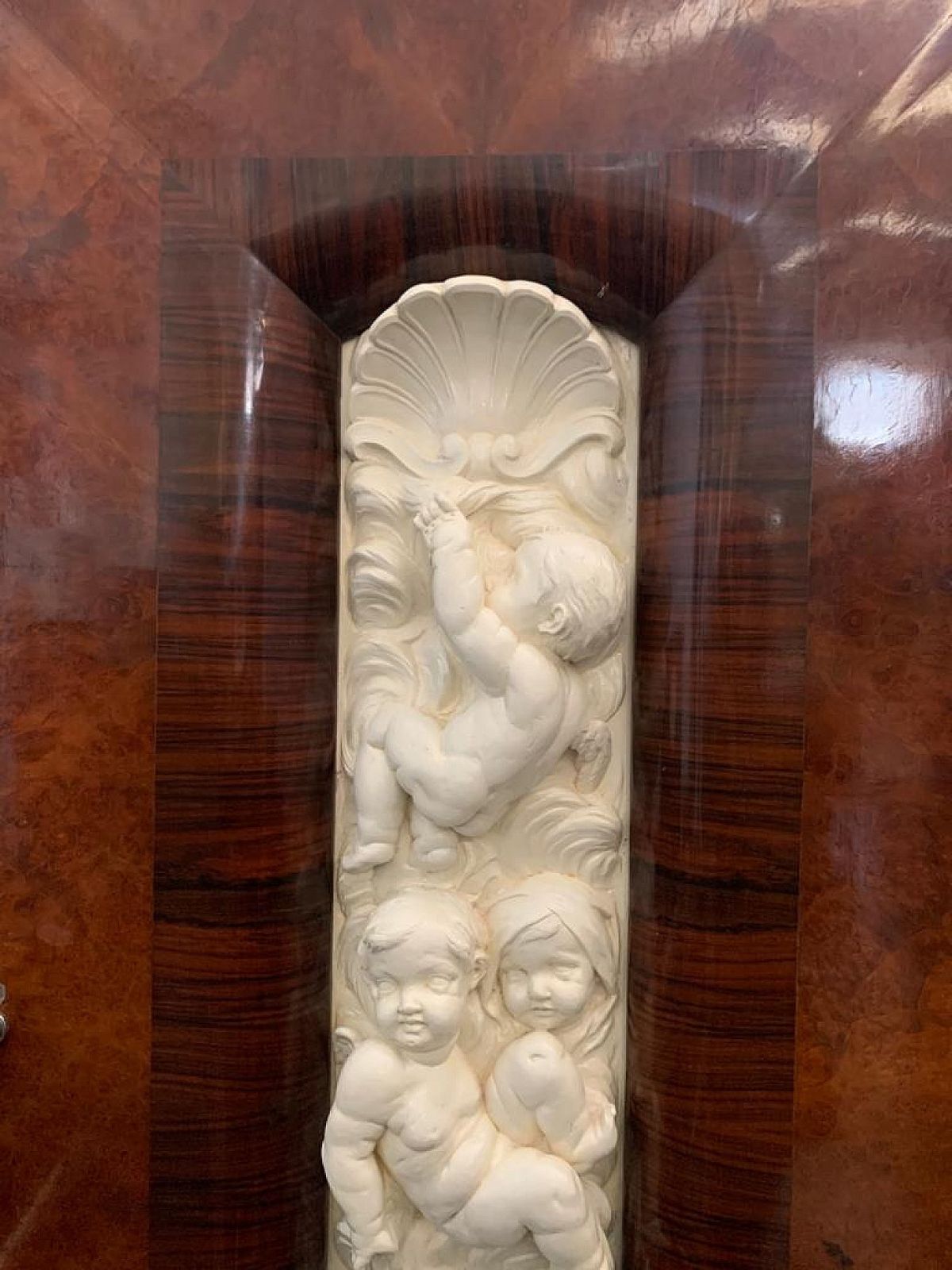 16111.68 Closet In Carved Walnut And Rosewood With Lacquered Front By Ducrot, 1920s photo