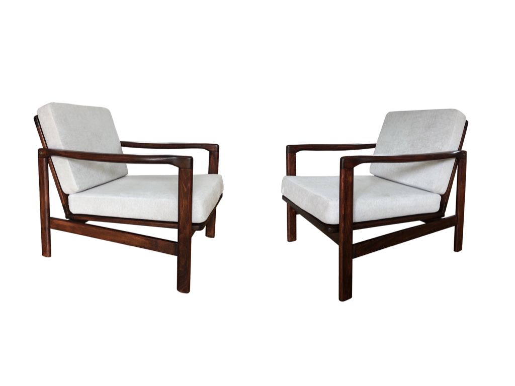 Grey B 7752 Armchairs By Zenon Bączyk For Swarzędzkie Fabryki Mebli, 1960s, Set Of 2