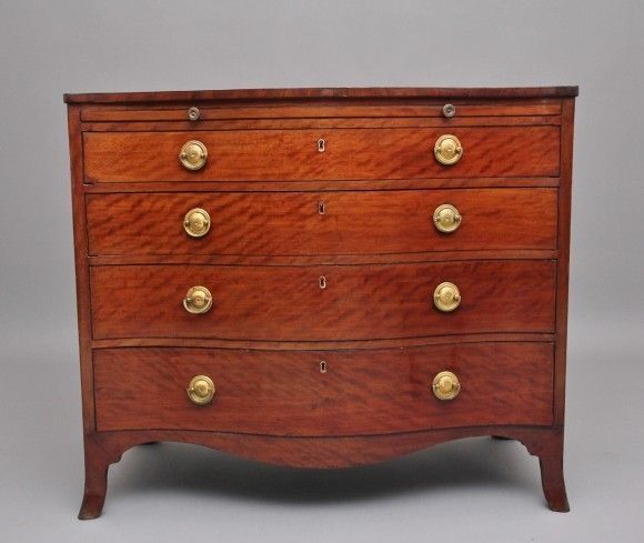 18th Century Mahogany Serpentine Chest Of Drawers