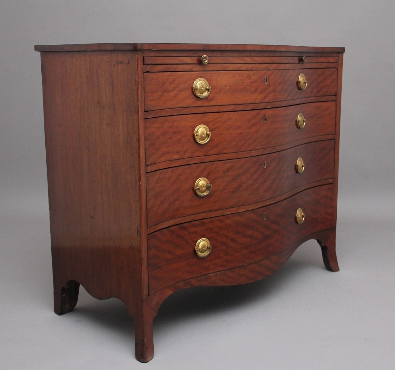 18th Century Mahogany Serpentine Chest Of Drawers photo furniture